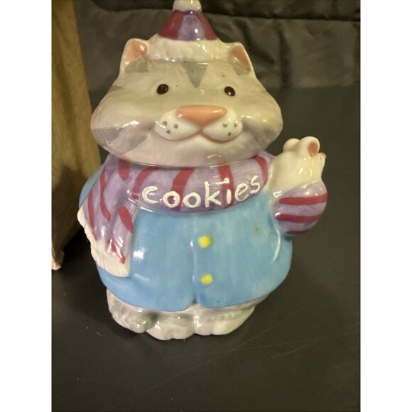 Hallmark 1996 Keepsake Cookie Jar Friends CARMEN Ceramic CAT Ornament - Picture 6 of 13